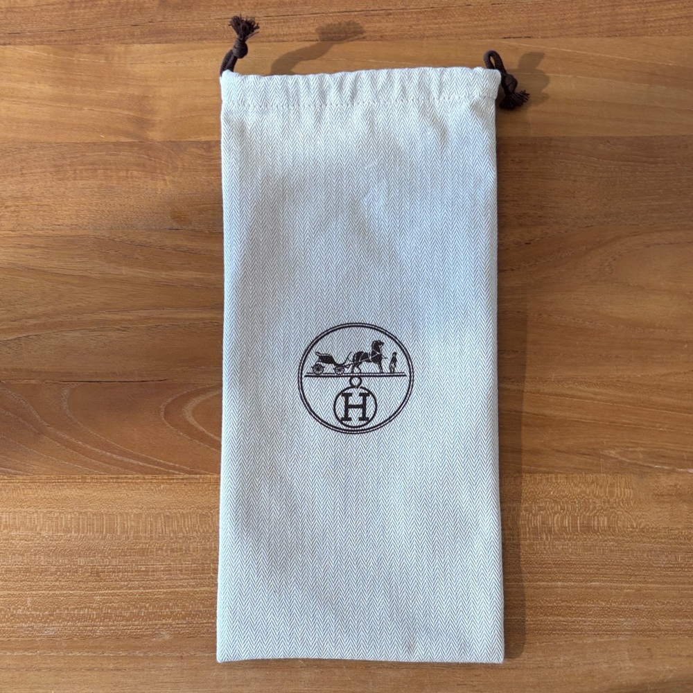 Hermès Logo Drawstring Pouch